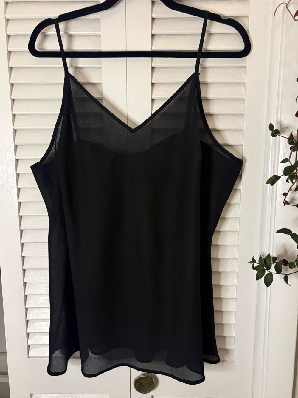 Lane Bryant Black Sheer V-Neck Camisole